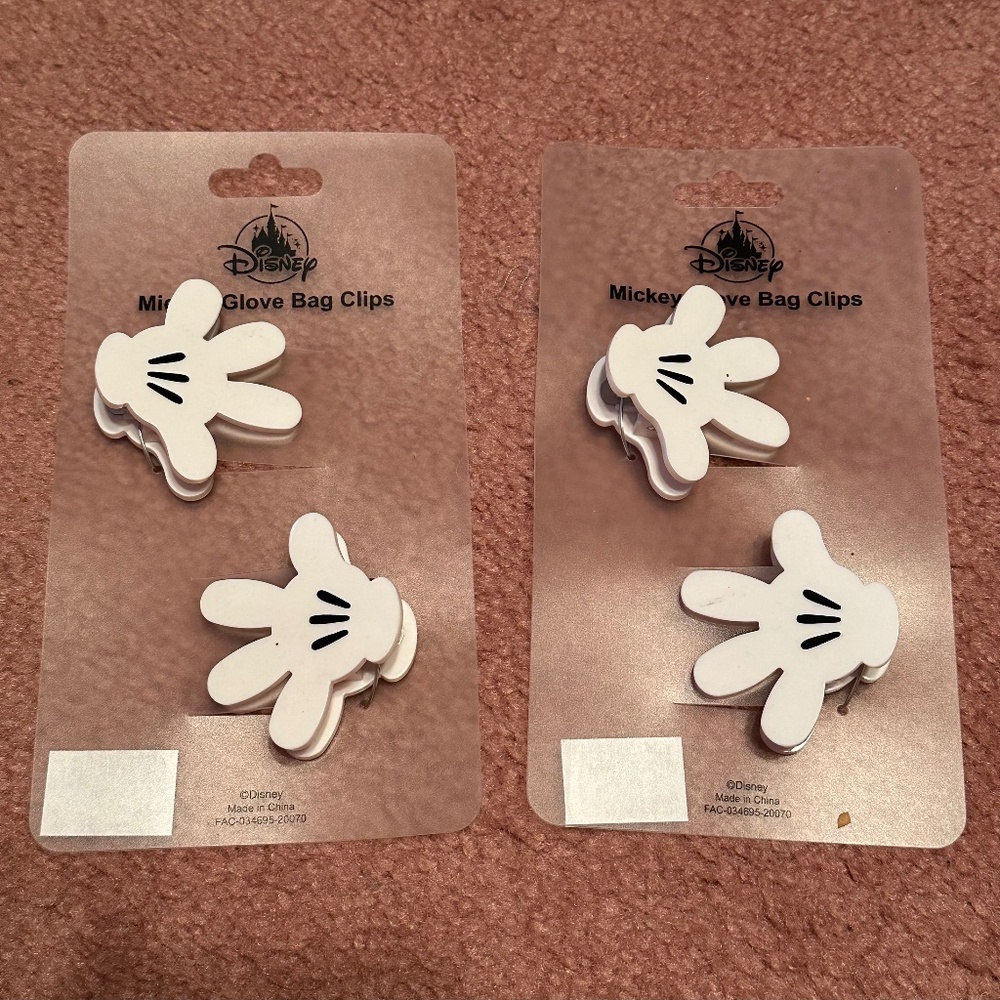 NEW MICKEY GLOVE BAG CLIPS MAGNETIC QTY 4